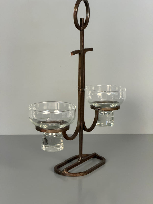 Vintage Candle Holder Pair Scandinavian Iron 1960s - Image 5