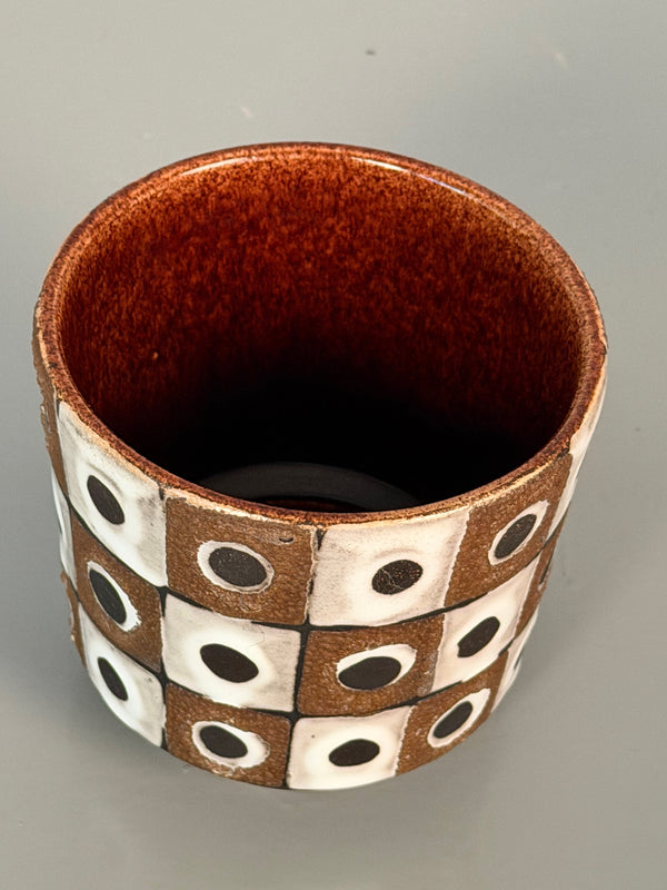 Schlossberg Ceramic Planter 1960s Brown White Mid Century - Image 4