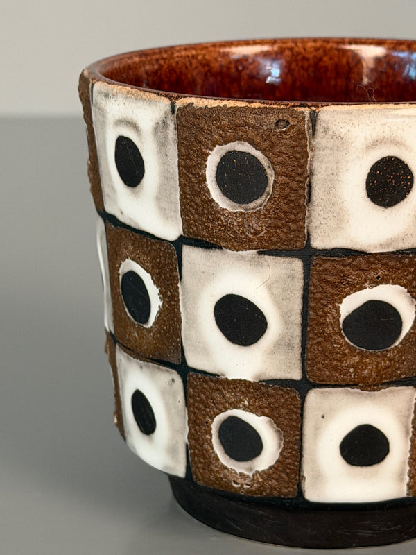 Schlossberg Ceramic Planter 1960s Brown White Mid Century - Image 5