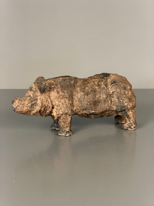 Vintage Ceramic Rhino Art Ceramic Studio Pottery Animal 1960s