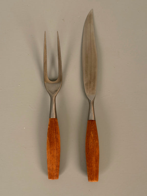 Dansk Designs Germany Vintage Carving Set Teak Wood 1960s - Image 3