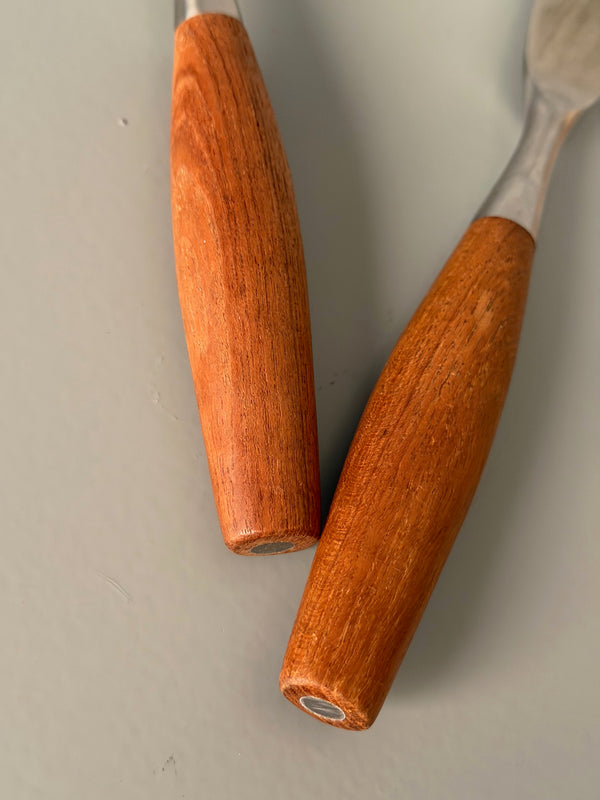 Dansk Designs Germany Vintage Carving Set Teak Wood 1960s - Image 4