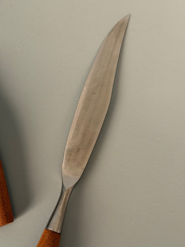 Dansk Designs Germany Vintage Carving Set Teak Wood 1960s - Image 6