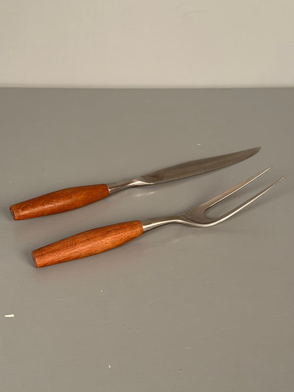 Dansk Designs Germany Vintage Carving Set Teak Wood 1960s - Image 8