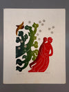 Heinz Stein Art Print Baumblüte IV 1970s Green Red Paper