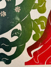 Heinz Stein Art Print Baumblüte IV 1970s Green Red Paper - Image 8