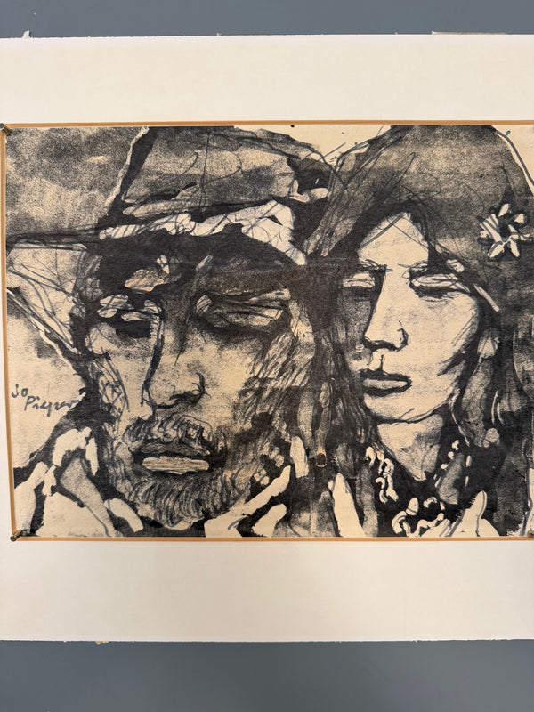 Jo Pieper Drawing Original Vintage 1960s Wall Art - Image 2