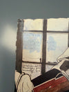 Horst Janssen Poster Invitation to the Night 70s Beige Blue Paper - Image 4