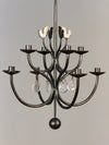 Boda Smide Candle Chandelier Duvan 1960s Silver Glass