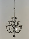 Boda Smide Candle Chandelier Duvan 1960s Silver Glass - Image 2
