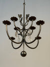 Boda Smide Candle Chandelier Duvan 1960s Silver Glass - Image 7