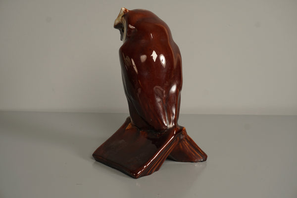 Hirschau Keramik Figurine Vintage Ceramic Owl on Book 1930s Art Deco - Image 5