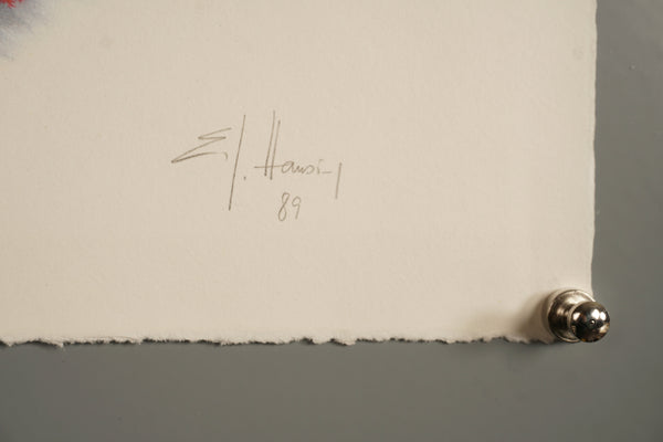 Ernst G. Haring Art Print Limited Edition 80s Cream Red Paper - Image 6