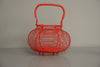Vintage Egg Basket Wire Basket 1950s Red Metal - Image 8
