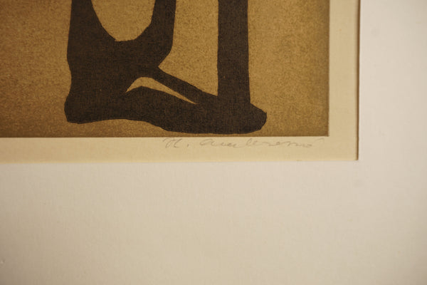 Vintage Art Print Figurative Abstract Graphic Blower Motif 60s Brown/Black - Image 6