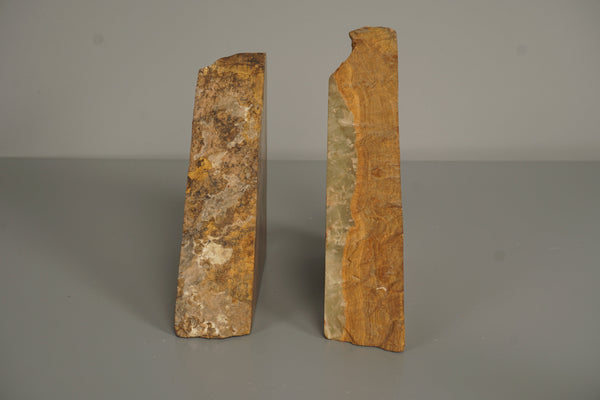 Vintage Pair Agate Bookends Polished 70s Brown Stone - Image 9