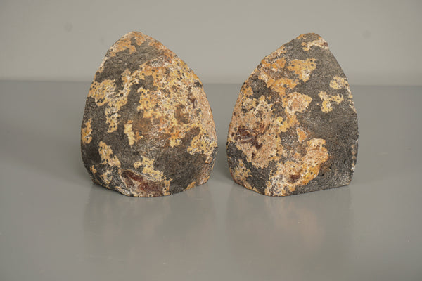 Vintage Pair Agate Geode Bookends 1970s Pink Cream Stone - Image 6