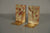 Vintage Bookend Pair Marble-Onyx Polished 1970s Beige Gold