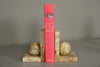 Vintage Pair Onyx Bookends 1970s Beige Pink Marble - Image 2
