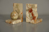 Vintage Pair Onyx Bookends 1970s Beige Pink Marble - Image 3