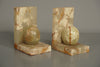 Vintage Pair Onyx Bookends 1970s Beige Pink Marble - Image 6