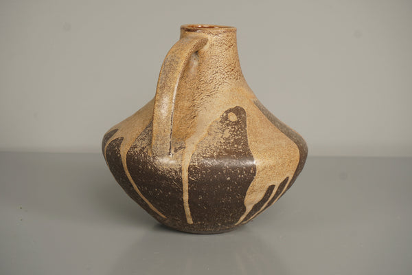 Vintage Handle Vase 1960s WGP Fat Lava Midcentury Ceramic Flower Vase - Image 2