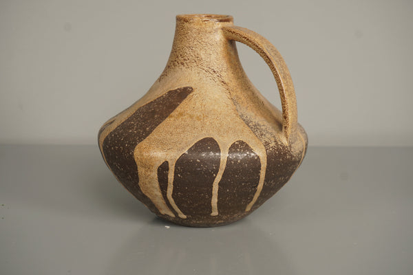 Vintage Handle Vase 1960s WGP Fat Lava Midcentury Ceramic Flower Vase - Image 3