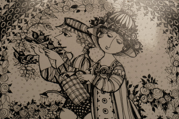 Rosenthal Studio-Linie Björn Wiinblad Decorative Plate The Seasons 1970s Black White Ceramic - Image 6