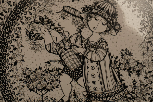 Rosenthal Studio-Linie Björn Wiinblad Decorative Plate The Seasons 1970s Black White Ceramic - Image 9