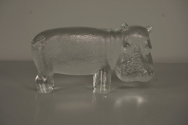 Kosta Boda Bertil Vallien Decorative Sculpture Zoo Series Hippopotamus 70s Clear Glass - Image 5