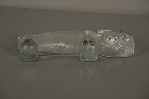 Kosta Boda Bertil Vallien Decorative Sculpture Zoo Series Hippopotamus 70s Clear Glass - Image 8