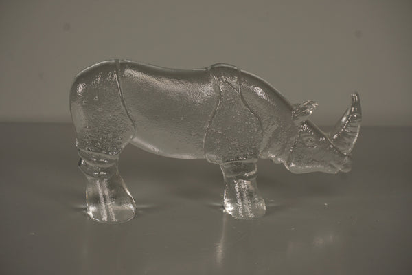 Kosta Boda Bertil Vallien Sculpture Zoo Nashoru 70s Clear Glass
