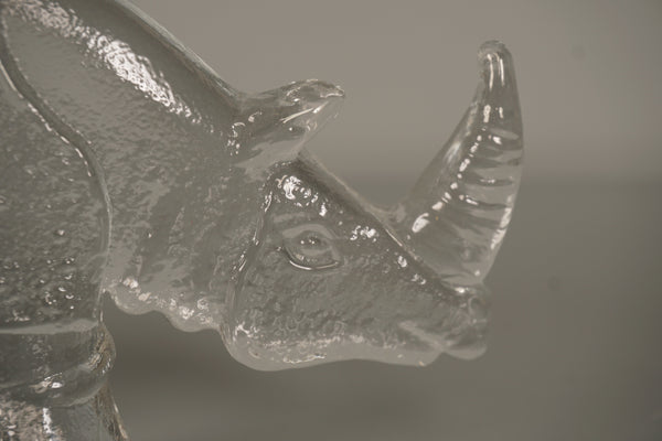 Kosta Boda Bertil Vallien Sculpture Zoo Nashoru 70s Clear Glass - Image 3