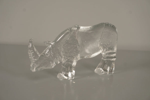 Kosta Boda Bertil Vallien Sculpture Zoo Nashoru 70s Clear Glass - Image 5