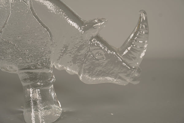 Kosta Boda Bertil Vallien Sculpture Zoo Nashoru 70s Clear Glass - Image 7
