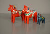 Nils Olsson Decorative Figurine 3 Dala Horses 1960s Red Wood - Image 3