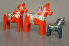 Nils Olsson Decorative Figurine 3 Dala Horses 1960s Red Wood - Image 7