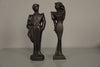 Vintage Mannequin Pair Man and Woman Figurine 80s Ceramic Black White - Image 2