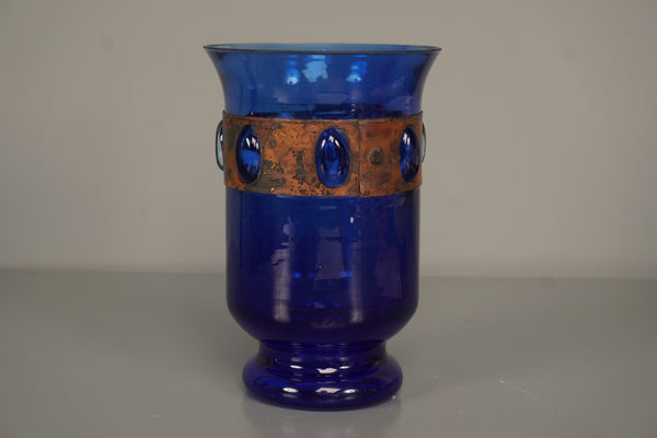 Raak Amsterdam Nanny Still Glass Copper Vase 1960s Blue