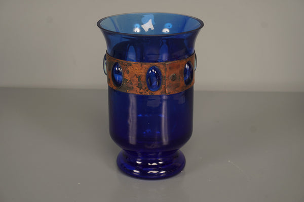 Raak Amsterdam Nanny Still Glass Copper Vase 1960s Blue - Image 2