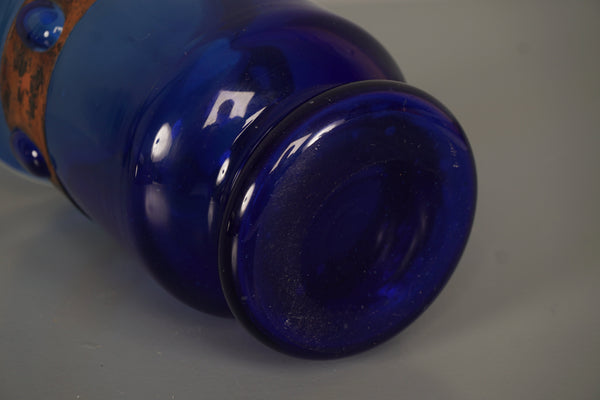 Raak Amsterdam Nanny Still Glass Copper Vase 1960s Blue - Image 10