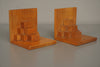 Vintage Pair of Wooden Beech Bookends 1950s Brown - Image 2