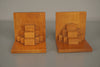 Vintage Pair of Wooden Beech Bookends 1950s Brown - Image 4