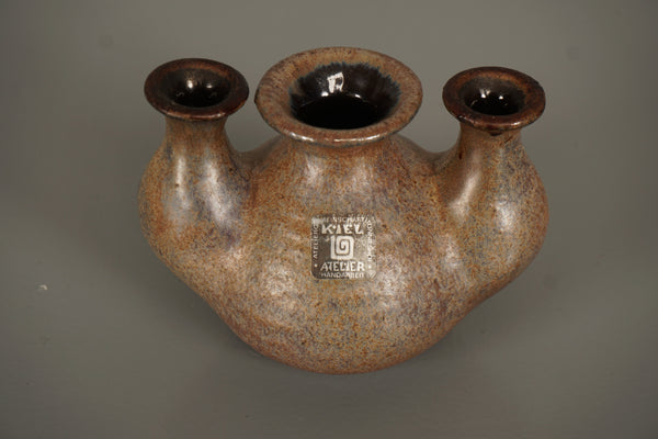Atelier Handarbeit Kiel Vase Lamp 1960s Brown Ceramic - Image 8
