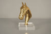 Brass Horse Bust Statue Plexiglass 1970s Gold - Image 2
