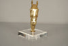 Brass Horse Bust Statue Plexiglass 1970s Gold - Image 3