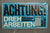 Vintage Metal Sign Achtung Dreharbeiten 1970s Blue White