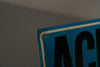 Vintage Metal Sign Achtung Dreharbeiten 1970s Blue White - Image 5