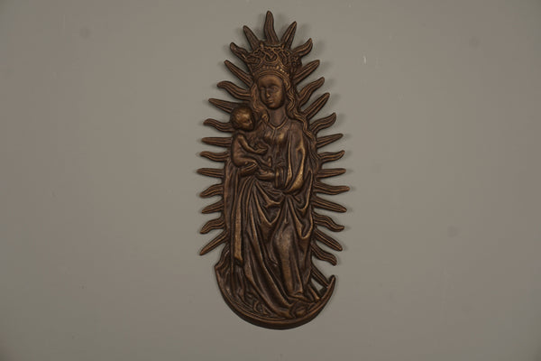 Bronze Wall Relief Marian Image 1960s - Image 2