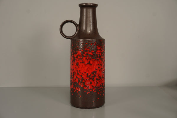 Scheurich Vase XL Fat Lava 412-40 70s Brown Red Ceramic
